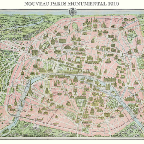 Piatnik: City map of Paris 1910 100 Jigsaw Puzzle 3D Modell