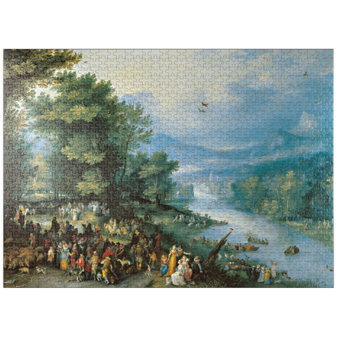 puzzleplate Piatnik: Landscape with the young Tobias 1000 Jigsaw Puzzle