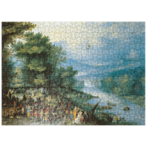 puzzleplate Piatnik: Landscape with the young Tobias 500 Jigsaw Puzzle