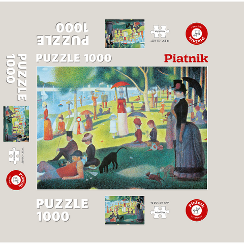 Piatnik: A Sunday afternoon on the island of La Grande Jatte 1000 Jigsaw Puzzle box 3D Modell