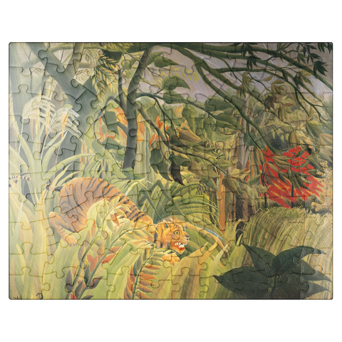 puzzleplate Piatnik: Tigers in a tropical storm 100 Jigsaw Puzzle