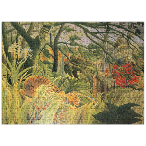 puzzleplate Piatnik: Tigers in a tropical storm 500 Jigsaw Puzzle