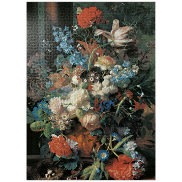 puzzleplate Piatnik: Bouquet of flowers in front of a park landscape 1000 Jigsaw Puzzle