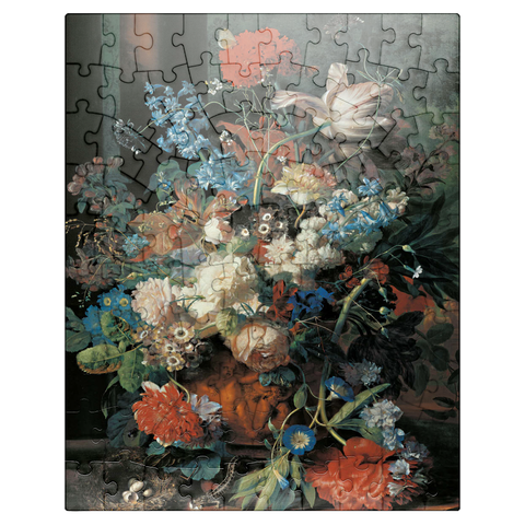 puzzleplate Piatnik: Bouquet of flowers in front of a park landscape 100 Jigsaw Puzzle