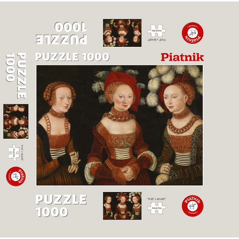 Piatnik: The princesses Sibylla, Emilia and Sidonia 1000 Jigsaw Puzzle box 3D Modell