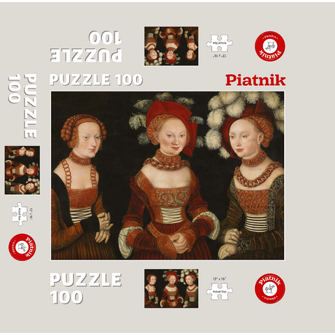 Piatnik: The princesses Sibylla, Emilia and Sidonia 100 Jigsaw Puzzle box 3D Modell