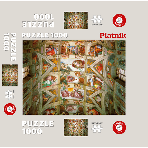 Piatnik: Ceiling painting of the Sistine Chapel 1000 Jigsaw Puzzle box 3D Modell