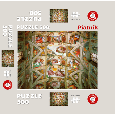 Piatnik: Ceiling painting of the Sistine Chapel 500 Jigsaw Puzzle box 3D Modell