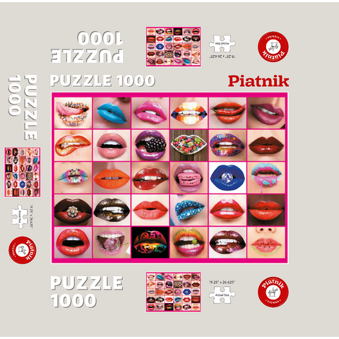 Piatnik: Beauty Lips / lip service 1000 Jigsaw Puzzle box 3D Modell