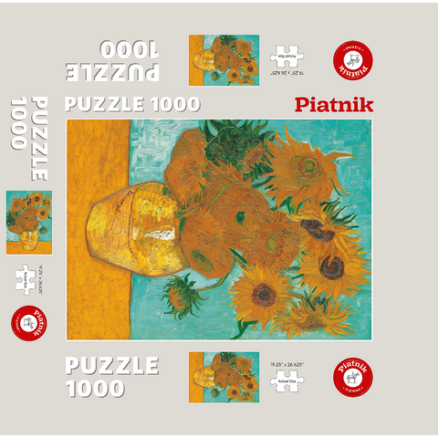 Piatnik: Sunflowers 1000 Jigsaw Puzzle box 3D Modell