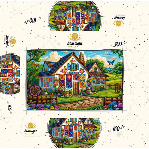 Quilt House 100 Jigsaw Puzzle box 3D Modell