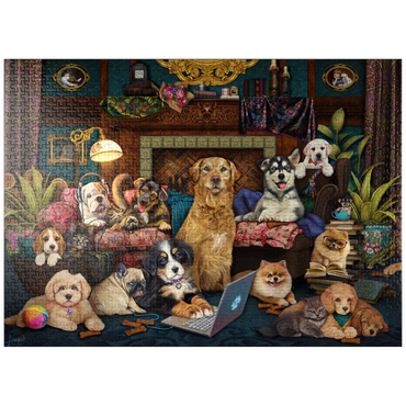 puzzleplate Woofing From Home 1000 Jigsaw Puzzle