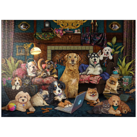 puzzleplate Woofing From Home 1000 Jigsaw Puzzle