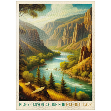 puzzleplate Black Canyon of the Gunnison National Park: Summer Splendor, Vintage Poster 1000 Jigsaw Puzzle