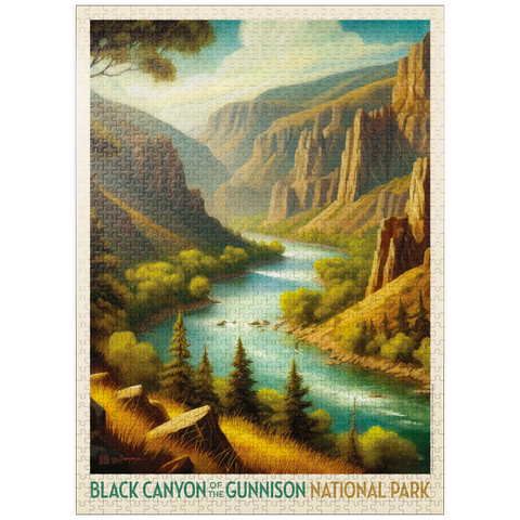 puzzleplate Black Canyon of the Gunnison National Park: Summer Splendor, Vintage Poster 1000 Jigsaw Puzzle