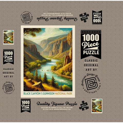 Black Canyon of the Gunnison National Park: Summer Splendor, Vintage Poster 1000 Jigsaw Puzzle box 3D Modell