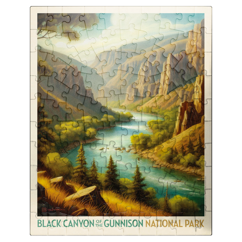 puzzleplate Black Canyon of the Gunnison National Park: Summer Splendor, Vintage Poster 100 Jigsaw Puzzle