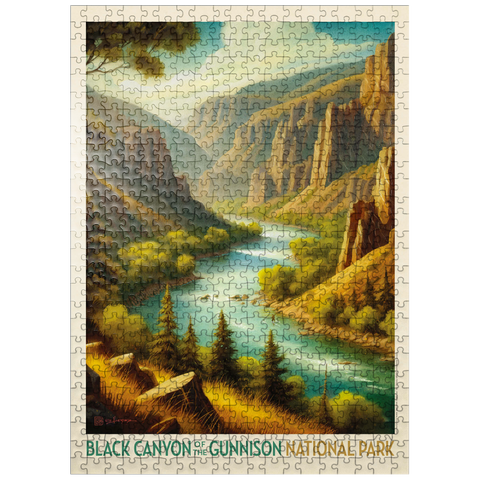 puzzleplate Black Canyon of the Gunnison National Park: Summer Splendor, Vintage Poster 500 Jigsaw Puzzle