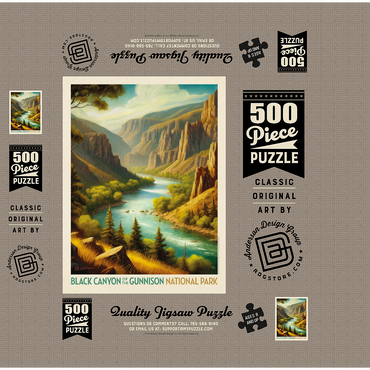 Black Canyon of the Gunnison National Park: Summer Splendor, Vintage Poster 500 Jigsaw Puzzle box 3D Modell