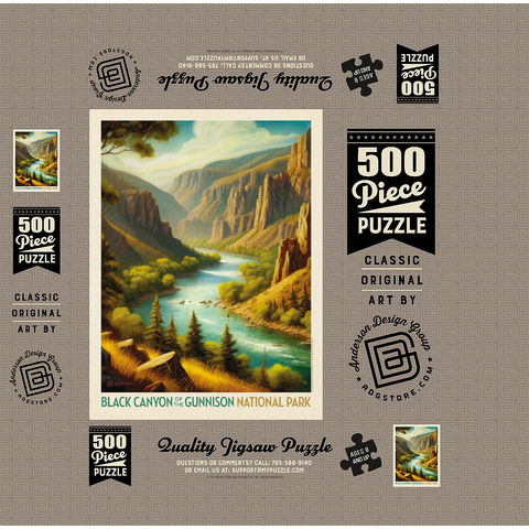 Black Canyon of the Gunnison National Park: Summer Splendor, Vintage Poster 500 Jigsaw Puzzle box 3D Modell