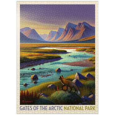 puzzleplate Gates Of The Arctic National Park: Twilight Fox, Vintage Poster 1000 Jigsaw Puzzle