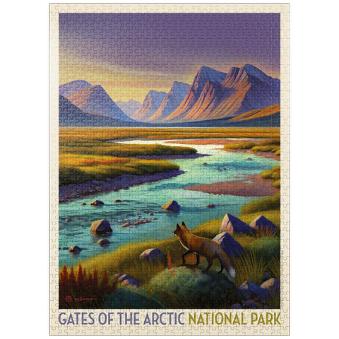 puzzleplate Gates Of The Arctic National Park: Twilight Fox, Vintage Poster 1000 Jigsaw Puzzle