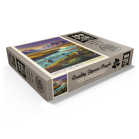 Gates Of The Arctic National Park: Twilight Fox, Vintage Poster 100 Jigsaw Puzzle box view1