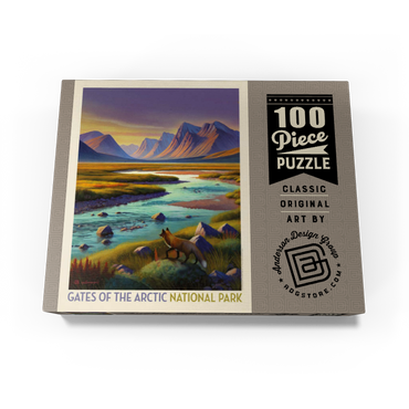 Gates Of The Arctic National Park: Twilight Fox, Vintage Poster 100 Jigsaw Puzzle box view3
