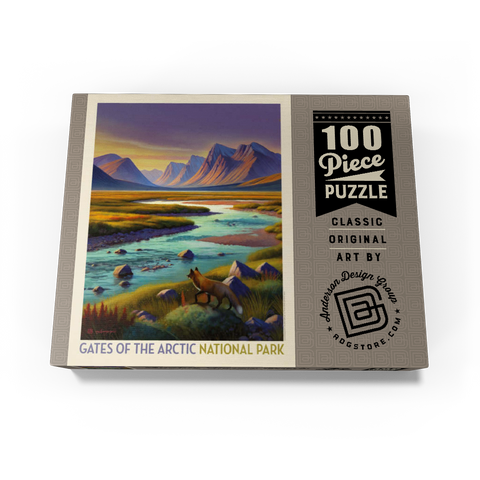 Gates Of The Arctic National Park: Twilight Fox, Vintage Poster 100 Jigsaw Puzzle box view3