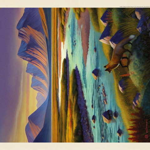 Gates Of The Arctic National Park: Twilight Fox, Vintage Poster 100 Jigsaw Puzzle 3D Modell