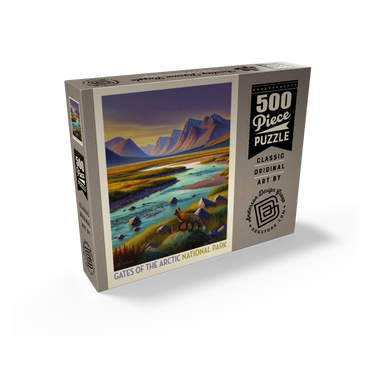 Gates Of The Arctic National Park: Twilight Fox, Vintage Poster 500 Jigsaw Puzzle box view2