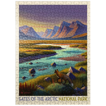 puzzleplate Gates Of The Arctic National Park: Twilight Fox, Vintage Poster 500 Jigsaw Puzzle