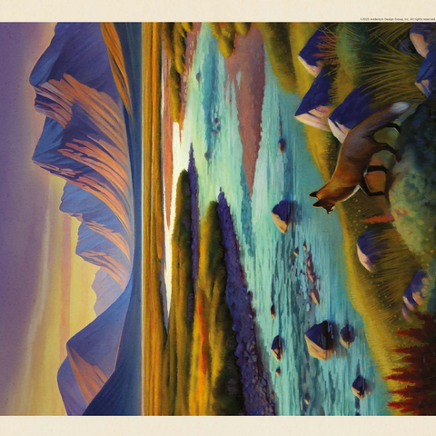 Gates Of The Arctic National Park: Twilight Fox, Vintage Poster 500 Jigsaw Puzzle 3D Modell