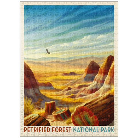 puzzleplate Petrified Forest National Park: Windswept Wonders, Vintage Poster 1000 Jigsaw Puzzle