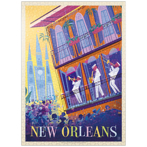 puzzleplate New Orleans: Dancing In The Street (Mod Design), Vintage Poster 1000 Jigsaw Puzzle