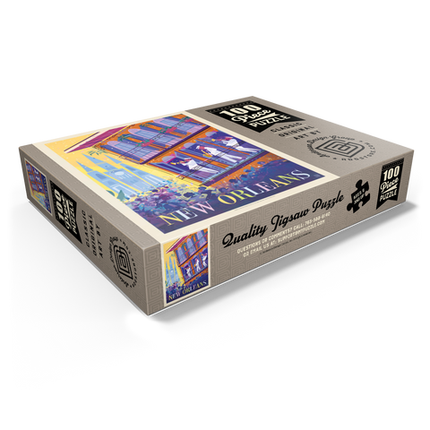 New Orleans: Dancing In The Street (Mod Design), Vintage Poster 100 Jigsaw Puzzle box view1