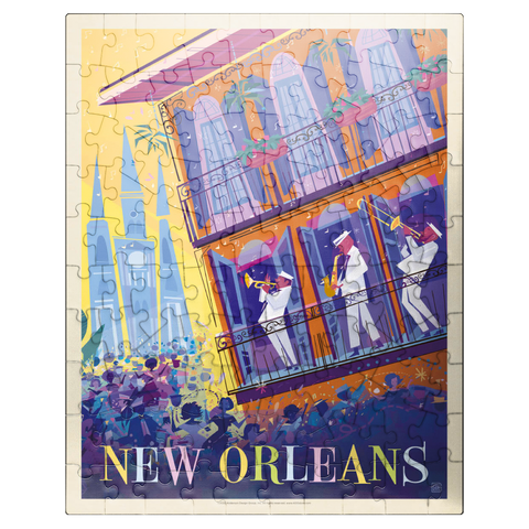 puzzleplate New Orleans: Dancing In The Street (Mod Design), Vintage Poster 100 Jigsaw Puzzle