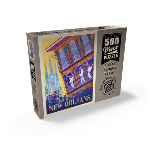 New Orleans: Dancing In The Street (Mod Design), Vintage Poster 500 Jigsaw Puzzle box view2