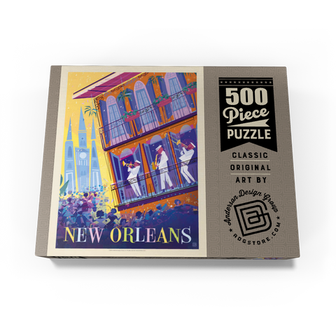 New Orleans: Dancing In The Street (Mod Design), Vintage Poster 500 Jigsaw Puzzle box view3