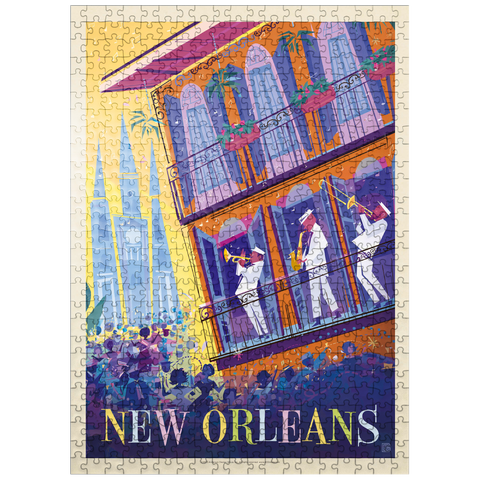 puzzleplate New Orleans: Dancing In The Street (Mod Design), Vintage Poster 500 Jigsaw Puzzle