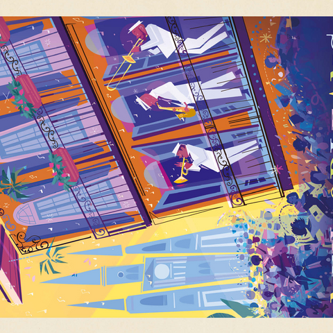 New Orleans: Dancing In The Street (Mod Design), Vintage Poster 500 Jigsaw Puzzle 3D Modell