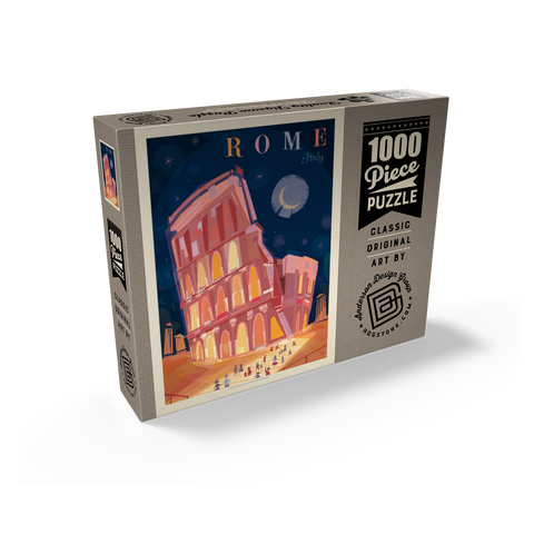 Italy, Rome: Colosseum (Mod Design), Vintage Poster 1000 Jigsaw Puzzle box view2
