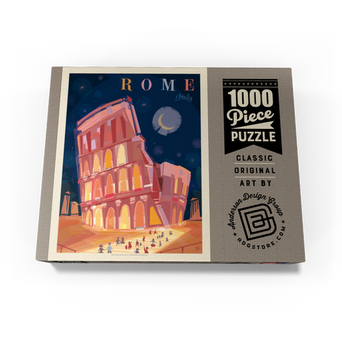 Italy, Rome: Colosseum (Mod Design), Vintage Poster 1000 Jigsaw Puzzle box view3