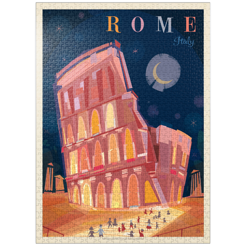 puzzleplate Italy, Rome: Colosseum (Mod Design), Vintage Poster 1000 Jigsaw Puzzle