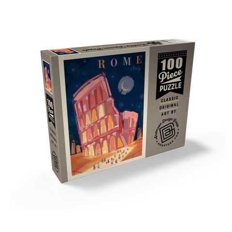 Italy, Rome: Colosseum (Mod Design), Vintage Poster 100 Jigsaw Puzzle box view2