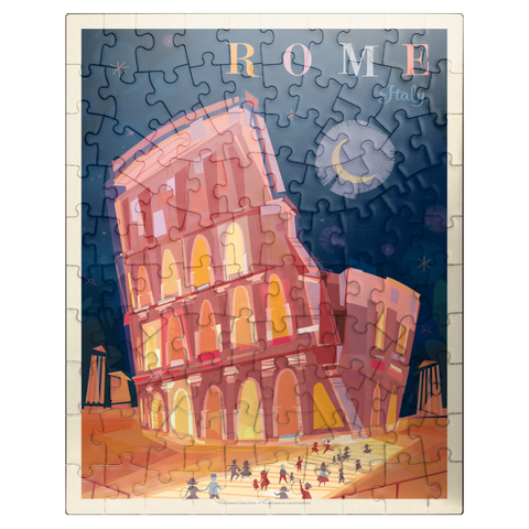 puzzleplate Italy, Rome: Colosseum (Mod Design), Vintage Poster 100 Jigsaw Puzzle