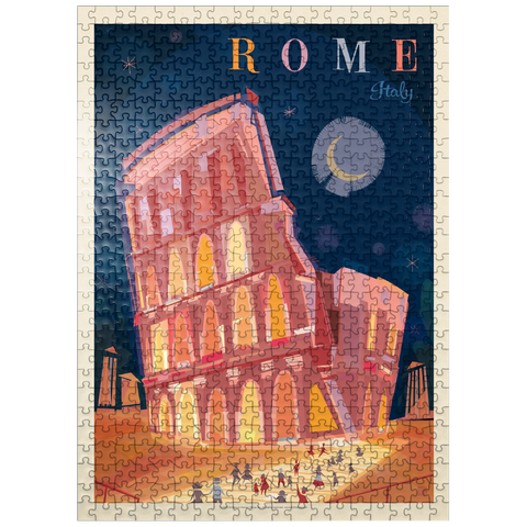 puzzleplate Italy, Rome: Colosseum (Mod Design), Vintage Poster 500 Jigsaw Puzzle