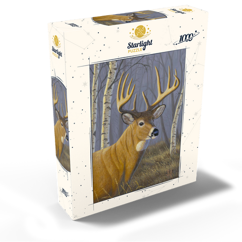 Majestic White-Tailed Deer in Birch Forest 1000 Jigsaw Puzzle box view2