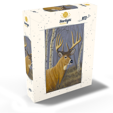 Majestic White-Tailed Deer in Birch Forest 100 Jigsaw Puzzle box view2
