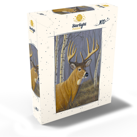Majestic White-Tailed Deer in Birch Forest 100 Jigsaw Puzzle box view2